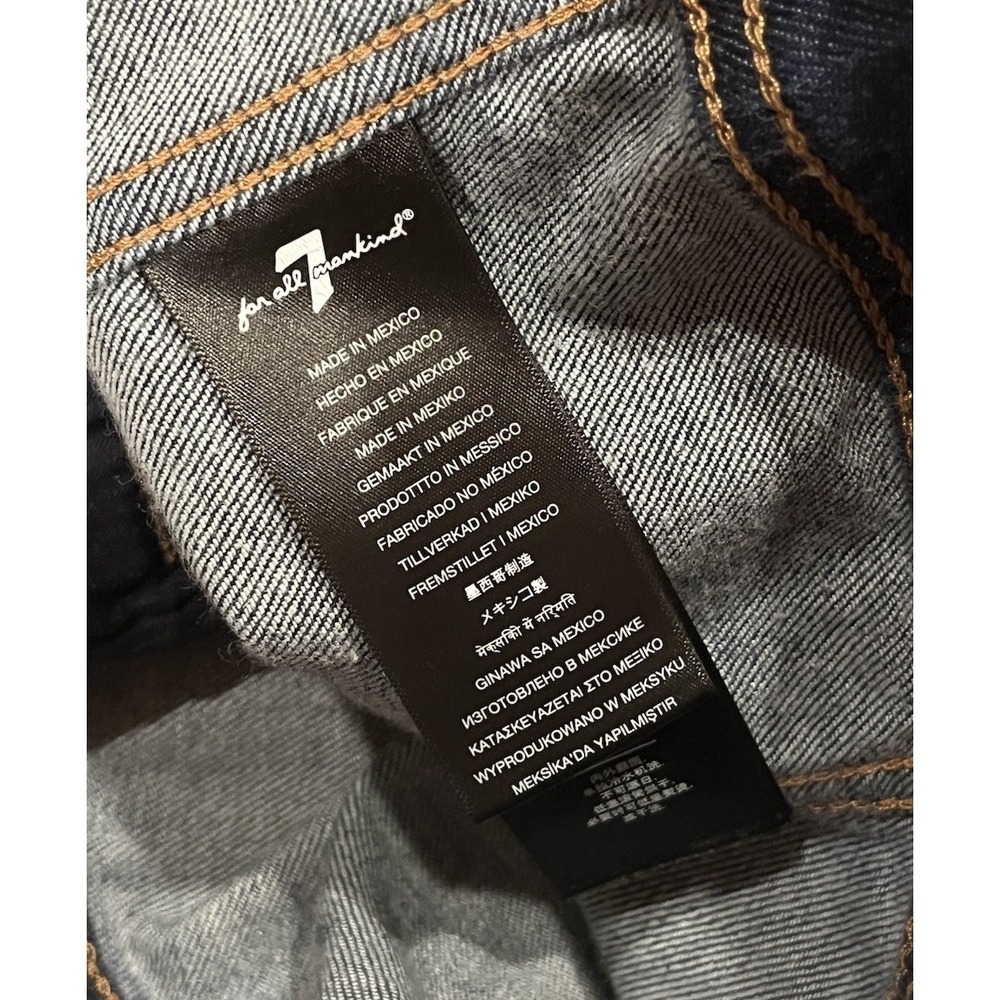 7 FOR ALL MANKIND Classic Denim Jacket Eden Port Dark Blue Women's Size XS - Picture 13 of 14
